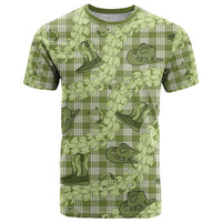Lime Palaka Hawaii Cowboy T Shirt Puakenikeni Lei Paniolo Papale Seamless Vibes - Polynesian Pride