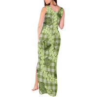 Lime Palaka Hawaii Cowboy Tank Maxi Dress Puakenikeni Lei Paniolo Papale Seamless Vibes - Polynesian Pride