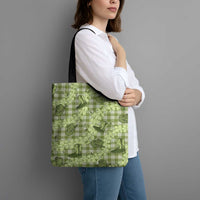 Lime Palaka Hawaii Cowboy Tote Bag Puakenikeni Lei Paniolo Papale Seamless Vibes - Polynesian Pride