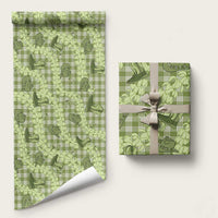 Lime Palaka Hawaii Cowboy Wrapping Paper Puakenikeni Lei Paniolo Papale Seamless Vibes LT14 58" × 23" Lime - Polynesian Pride