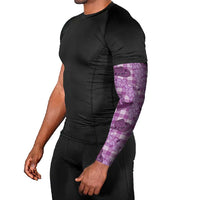 Purple Palaka Hawaii Cowboy Arm Sleeves Puakenikeni Lei Paniolo Papale Seamless Vibes - Polynesian Pride