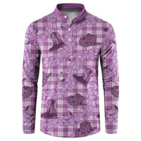 Purple Palaka Hawaii Cowboy Button Sweatshirt Puakenikeni Lei Paniolo Papale Seamless Vibes LT14 Purple - Polynesian Pride