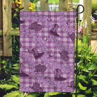 Purple Palaka Hawaii Cowboy Garden Flag Puakenikeni Lei Paniolo Papale Seamless Vibes - Polynesian Pride