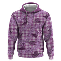 Purple Palaka Hawaii Cowboy Hoodie Puakenikeni Lei Paniolo Papale Seamless Vibes - Polynesian Pride