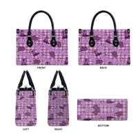 Purple Palaka Hawaii Cowboy Leather Bag Puakenikeni Lei Paniolo Papale Seamless Vibes - Polynesian Pride