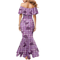 Purple Palaka Hawaii Cowboy Mermaid Dress Puakenikeni Lei Paniolo Papale Seamless Vibes - Polynesian Pride