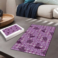 Purple Palaka Hawaii Cowboy Puzzle Puakenikeni Lei Paniolo Papale Seamless Vibes LT14 - Polynesian Pride