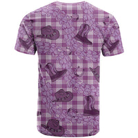 Purple Palaka Hawaii Cowboy T Shirt Puakenikeni Lei Paniolo Papale Seamless Vibes - Polynesian Pride