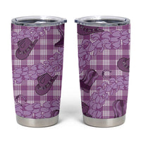 Purple Palaka Hawaii Cowboy Tumbler Cup Puakenikeni Lei Paniolo Papale Seamless Vibes - Polynesian Pride
