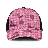 Pink Palaka Hawaii Cowboy Baseball Net Cap Puakenikeni Lei Paniolo Papale Seamless Vibes LT14 One Size Black Pink - Polynesian Pride
