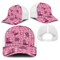 Pink Palaka Hawaii Cowboy Baseball Net Cap Puakenikeni Lei Paniolo Papale Seamless Vibes LT14 - Polynesian Pride
