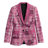 Pink Palaka Hawaii Cowboy Blazer Puakenikeni Lei Paniolo Papale Seamless Vibes LT14 Unisex Pink - Polynesian Pride