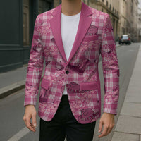 Pink Palaka Hawaii Cowboy Blazer Puakenikeni Lei Paniolo Papale Seamless Vibes LT14 - Polynesian Pride