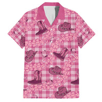 Pink Palaka Hawaii Cowboy Family Matching Summer Maxi Dress and Hawaiian Shirt Puakenikeni Lei Paniolo Papale Seamless Vibes - Polynesian Pride