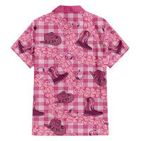 Pink Palaka Hawaii Cowboy Family Matching Summer Maxi Dress and Hawaiian Shirt Puakenikeni Lei Paniolo Papale Seamless Vibes - Polynesian Pride