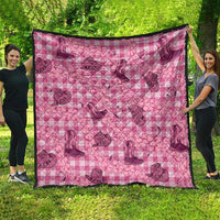Pink Palaka Hawaii Cowboy Quilt Puakenikeni Lei Paniolo Papale Seamless Vibes - Polynesian Pride
