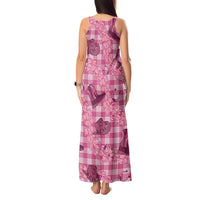 Pink Palaka Hawaii Cowboy Tank Maxi Dress Puakenikeni Lei Paniolo Papale Seamless Vibes - Polynesian Pride