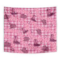 Pink Palaka Hawaii Cowboy Tapestry Puakenikeni Lei Paniolo Papale Seamless Vibes - Polynesian Pride