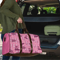 Pink Palaka Hawaii Cowboy Travel Bag Puakenikeni Lei Paniolo Papale Seamless Vibes - Polynesian Pride