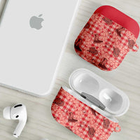 Red Palaka Hawaii Cowboy AirPods Case Puakenikeni Lei Paniolo Papale Seamless Vibes - Polynesian Pride