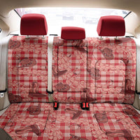 Red Palaka Hawaii Cowboy Back Car Seat Cover Puakenikeni Lei Paniolo Papale Seamless Vibes - Polynesian Pride