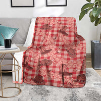 Red Palaka Hawaii Cowboy Blanket Puakenikeni Lei Paniolo Papale Seamless Vibes - Polynesian Pride