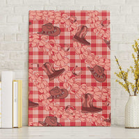 Red Palaka Hawaii Cowboy Canvas Wall Art Puakenikeni Lei Paniolo Papale Seamless Vibes LT14 Without Frame Red - Polynesian Pride