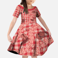 Red Palaka Hawaii Cowboy Family Matching Tank Maxi Dress and Hawaiian Shirt Puakenikeni Lei Paniolo Papale Seamless Vibes - Polynesian Pride