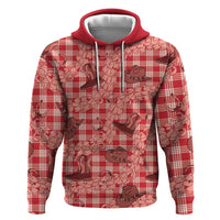 Red Palaka Hawaii Cowboy Hoodie Puakenikeni Lei Paniolo Papale Seamless Vibes - Polynesian Pride
