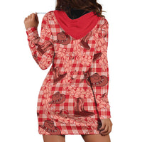 Red Palaka Hawaii Cowboy Hoodie Dress Puakenikeni Lei Paniolo Papale Seamless Vibes - Polynesian Pride