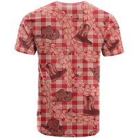 Red Palaka Hawaii Cowboy T Shirt Puakenikeni Lei Paniolo Papale Seamless Vibes - Polynesian Pride