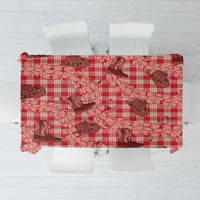 Red Palaka Hawaii Cowboy Tablecloth Puakenikeni Lei Paniolo Papale Seamless Vibes LT14 Red - Polynesian Pride