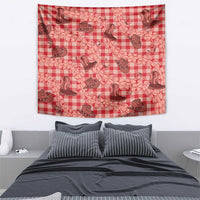 Red Palaka Hawaii Cowboy Tapestry Puakenikeni Lei Paniolo Papale Seamless Vibes - Polynesian Pride