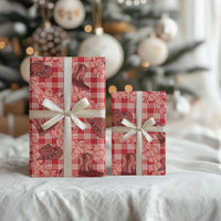 Red Palaka Hawaii Cowboy Wrapping Paper Puakenikeni Lei Paniolo Papale Seamless Vibes LT14 - Polynesian Pride