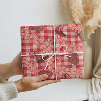 Red Palaka Hawaii Cowboy Wrapping Paper Puakenikeni Lei Paniolo Papale Seamless Vibes LT14 - Polynesian Pride