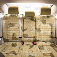 Yellow Palaka Hawaii Cowboy Back Car Seat Cover Puakenikeni Lei Paniolo Papale Seamless Vibes - Polynesian Pride