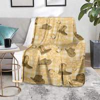 Yellow Palaka Hawaii Cowboy Blanket Puakenikeni Lei Paniolo Papale Seamless Vibes - Polynesian Pride