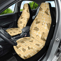 Yellow Palaka Hawaii Cowboy Car Seat Cover Puakenikeni Lei Paniolo Papale Seamless Vibes - Polynesian Pride