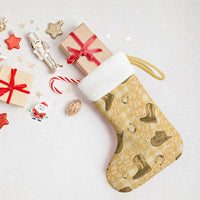 Yellow Palaka Hawaii Cowboy Christmas Stocking Puakenikeni Lei Paniolo Papale Seamless Vibes - Polynesian Pride