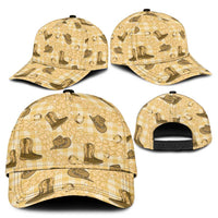 Yellow Palaka Hawaii Cowboy Classic Cap Puakenikeni Lei Paniolo Papale Seamless Vibes - Polynesian Pride