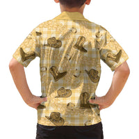 Yellow Palaka Hawaii Cowboy Family Matching Puletasi and Hawaiian Shirt Puakenikeni Lei Paniolo Papale Seamless Vibes - Polynesian Pride