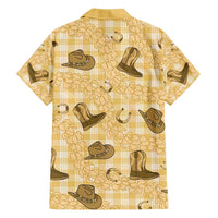 Yellow Palaka Hawaii Cowboy Hawaiian Shirt Puakenikeni Lei Paniolo Papale Seamless Vibes - Polynesian Pride