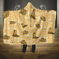 Yellow Palaka Hawaii Cowboy Hooded Blanket Puakenikeni Lei Paniolo Papale Seamless Vibes - Polynesian Pride