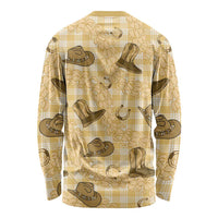 Yellow Palaka Hawaii Cowboy Long Sleeve Shirt Puakenikeni Lei Paniolo Papale Seamless Vibes - Polynesian Pride