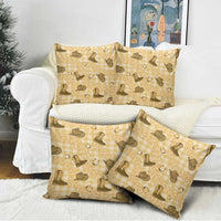 Yellow Palaka Hawaii Cowboy Pillow Cover Puakenikeni Lei Paniolo Papale Seamless Vibes - Polynesian Pride