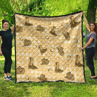 Yellow Palaka Hawaii Cowboy Quilt Puakenikeni Lei Paniolo Papale Seamless Vibes - Polynesian Pride