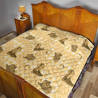 Yellow Palaka Hawaii Cowboy Quilt Puakenikeni Lei Paniolo Papale Seamless Vibes - Polynesian Pride