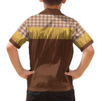 Aloha Hawaii Cowboy Custome Family Matching Off The Shoulder Long Sleeve Dress and Hawaiian Shirt Puakenikeni Lei Palaka Tassel Style - Polynesian Pride