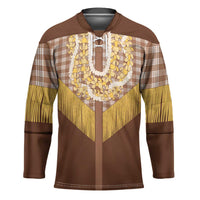 Aloha Hawaii Cowboy Custome Hockey Jersey Puakenikeni Lei Palaka Tassel Style - Polynesian Pride