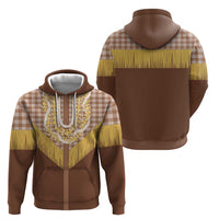 Aloha Hawaii Cowboy Custome Hoodie Puakenikeni Lei Palaka Tassel Style - Polynesian Pride